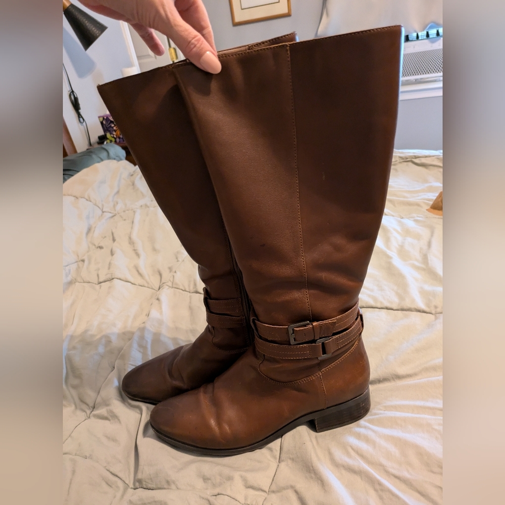 Naturalizer Reid wide calf tall leather boots
